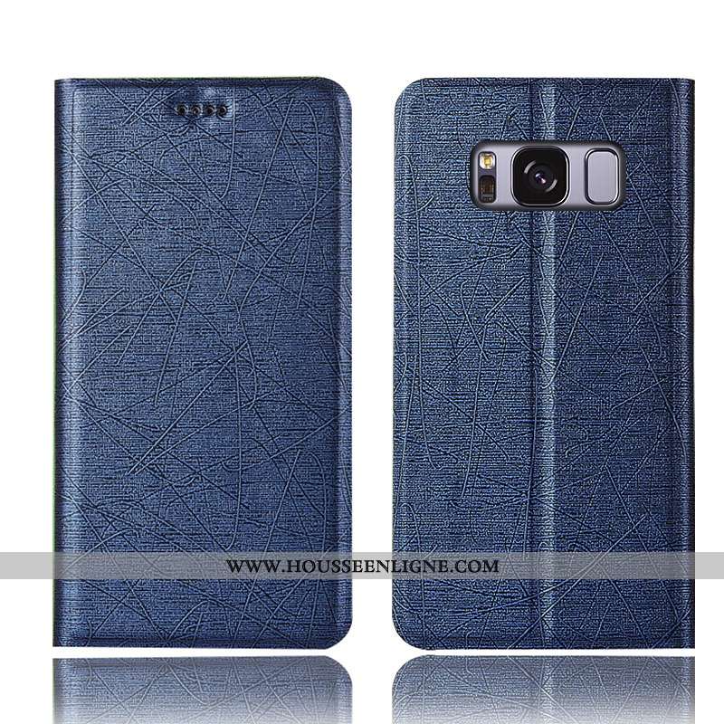 Coque Samsung Galaxy S8+ Cuir Protection Housse Étoile Étui Incassable Noir