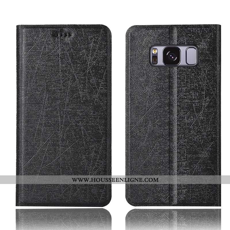 Coque Samsung Galaxy S8+ Cuir Protection Housse Étoile Étui Incassable Noir