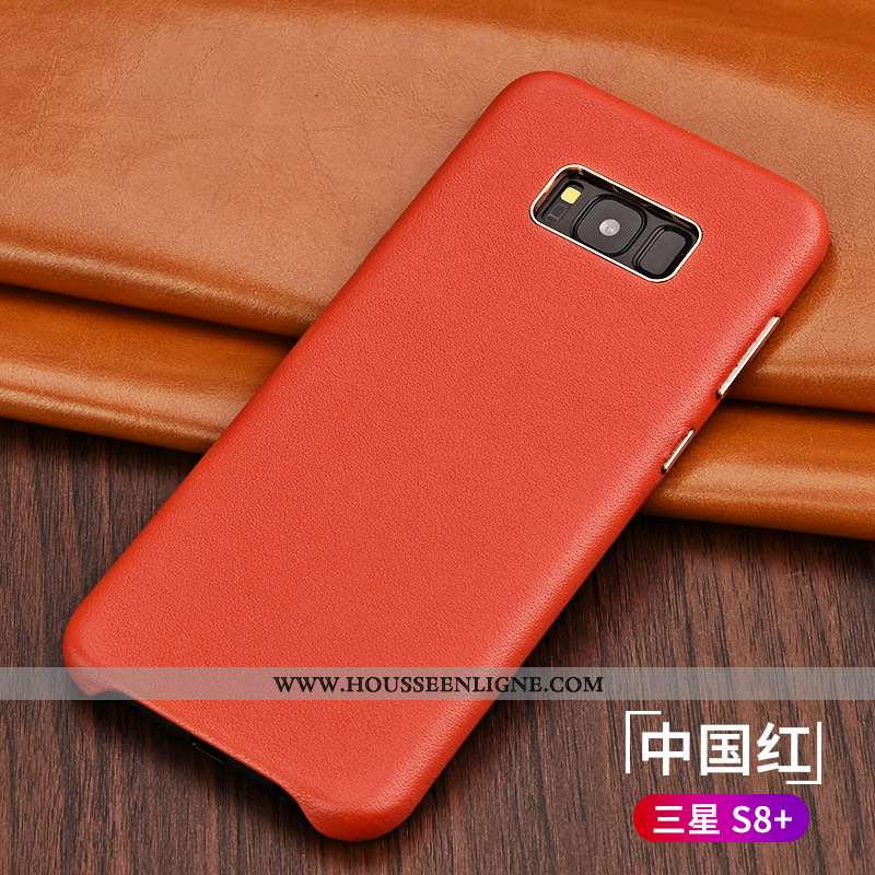 Coque Samsung Galaxy S8+ Cuir Véritable Ultra Business Luxe Nouveau Légère Étoile Rouge