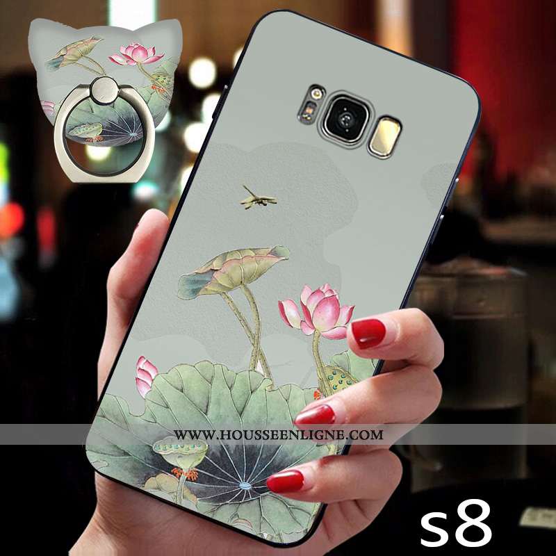 Coque Samsung Galaxy S8 Délavé En Daim Ornements Suspendus Style Chinois Tout Compris Étui Incassabl