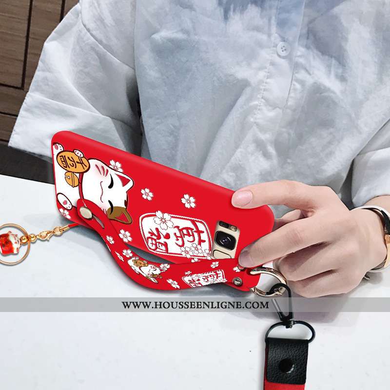 Coque Samsung Galaxy S8+ Fluide Doux Silicone Rouge Ornements Suspendus Nouveau Téléphone Portable