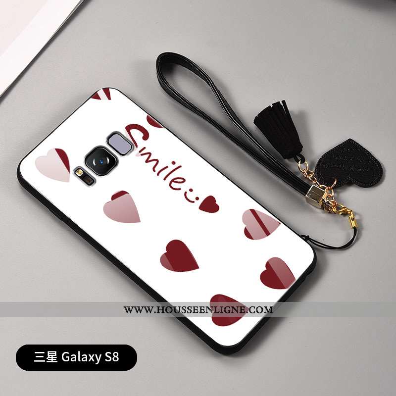 Coque Samsung Galaxy S8 Légère Fluide Doux Blanc Téléphone Portable Étoile Personnalité Net Rouge Bl