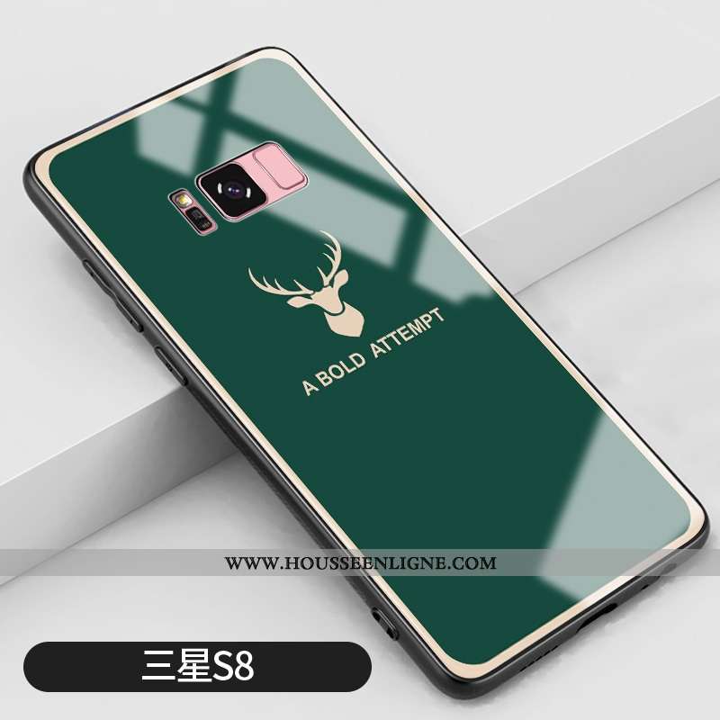 Coque Samsung Galaxy S8 Personnalité Créatif Silicone Étui Petit Simple Net Rouge Verte