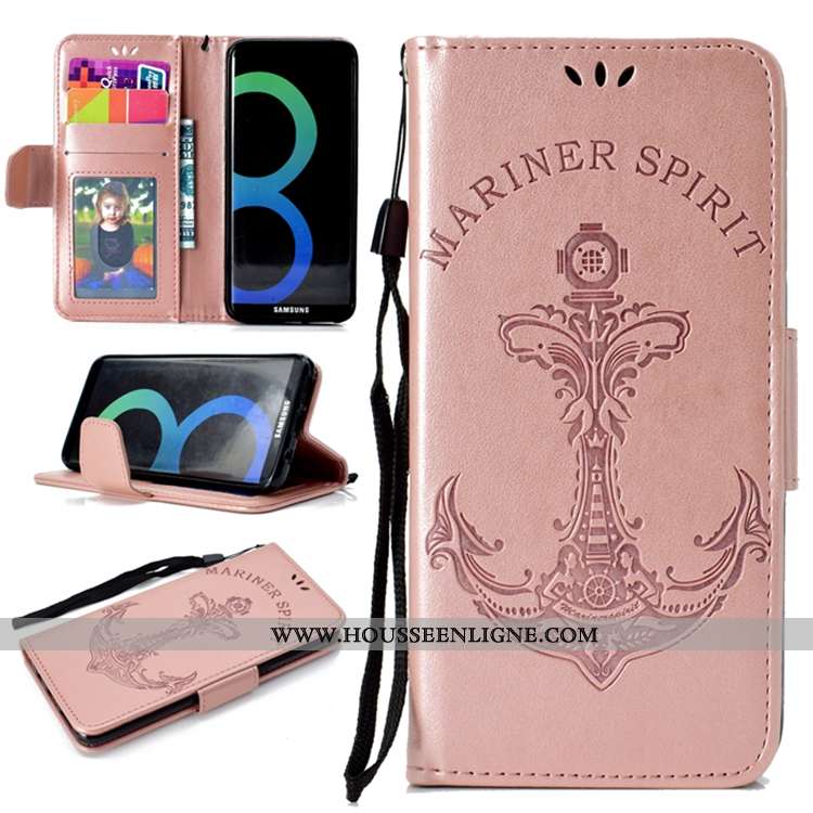 Coque Samsung Galaxy S8 Portefeuille Cuir Carte Housse Tout Compris Support Violet