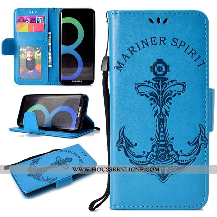 Coque Samsung Galaxy S8 Portefeuille Cuir Carte Housse Tout Compris Support Violet