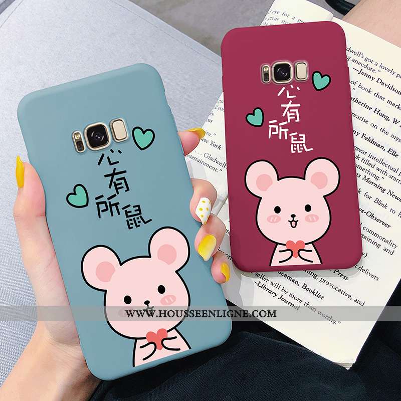 Coque Samsung Galaxy S8 Protection Délavé En Daim Amour Tendance Net Rouge Créatif Bleu