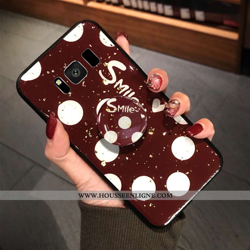 Coque Samsung Galaxy S8+ Protection Tendance Point D'onde Étui Fluide Doux Incassable Rouge
