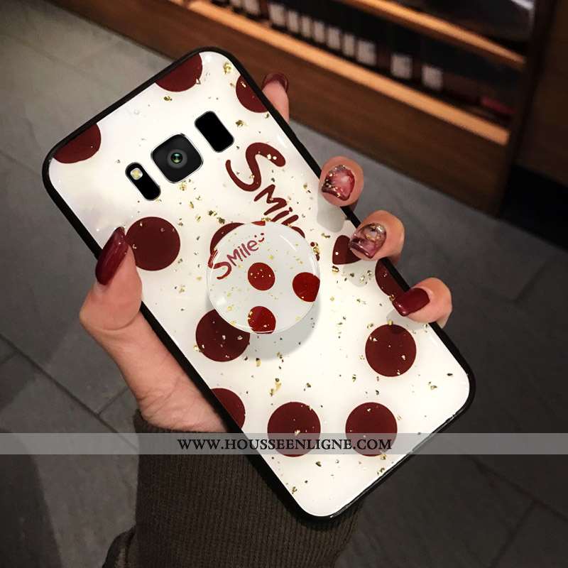 Coque Samsung Galaxy S8+ Protection Tendance Point D'onde Étui Fluide Doux Incassable Rouge