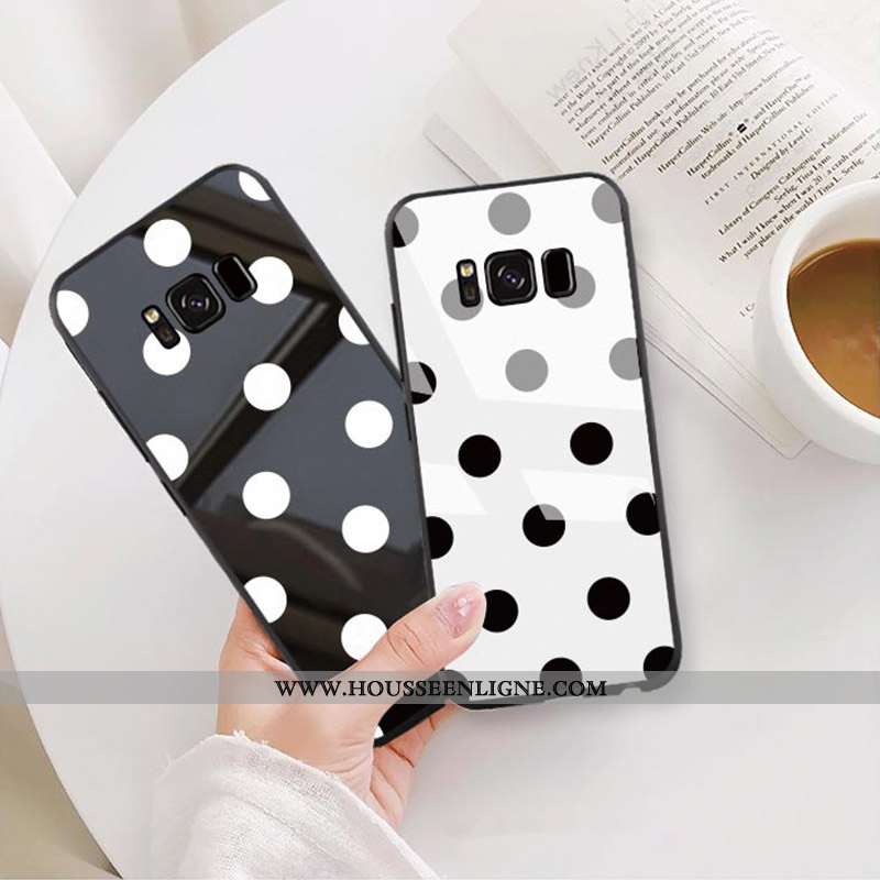 Coque Samsung Galaxy S8+ Protection Verre Tendance Simple Noir Pu