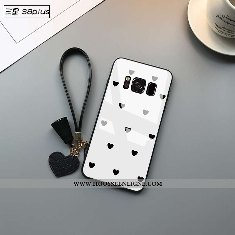 Coque Samsung Galaxy S8+ Protection Verre Tendance Simple Noir Pu