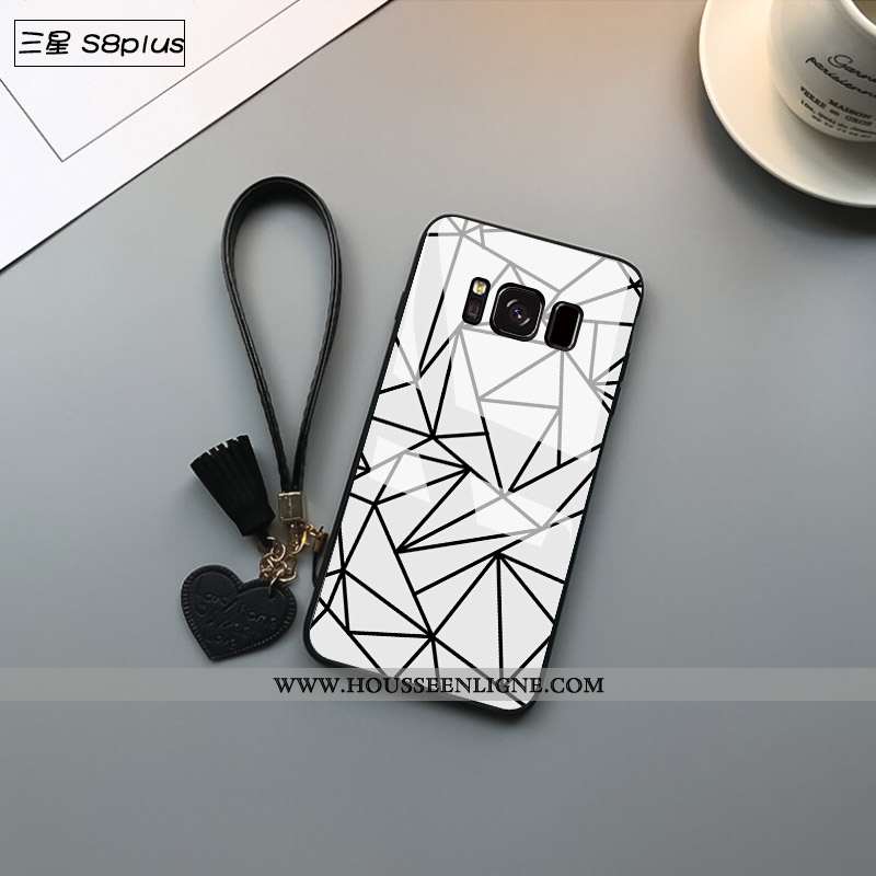 Coque Samsung Galaxy S8+ Protection Verre Tendance Simple Noir Pu