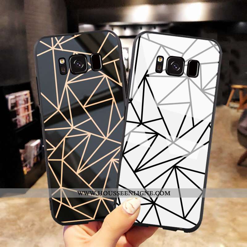 Coque Samsung Galaxy S8+ Protection Verre Tendance Simple Noir Pu