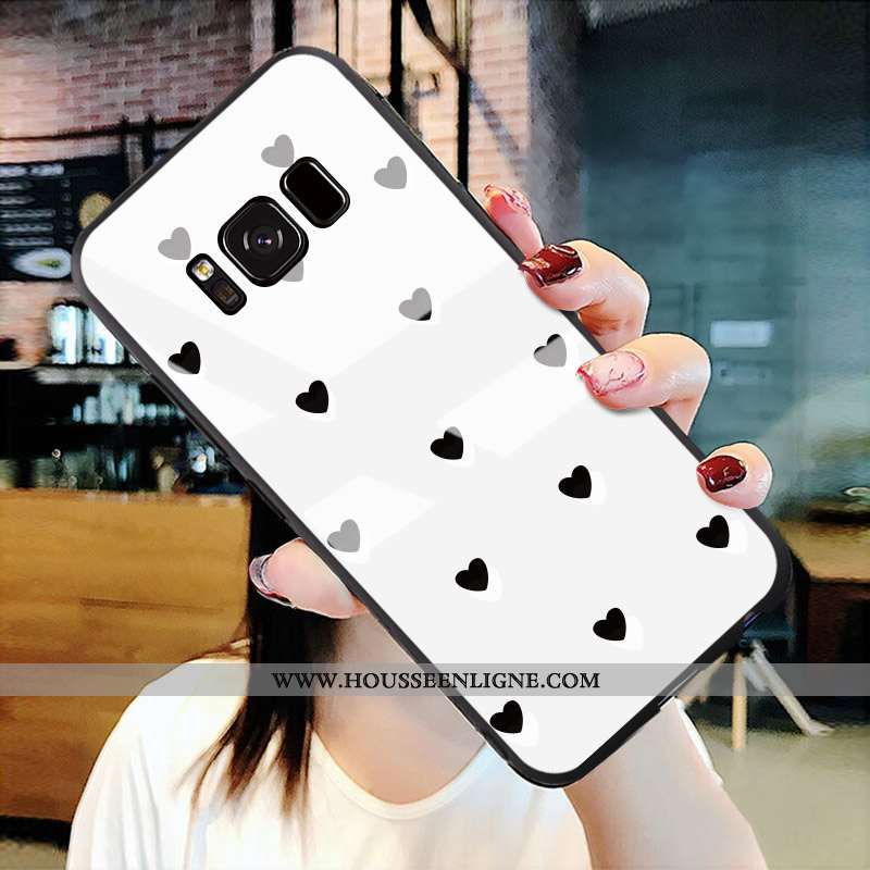 Coque Samsung Galaxy S8+ Protection Verre Tendance Simple Noir Pu