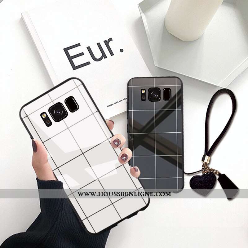 Coque Samsung Galaxy S8+ Protection Verre Tendance Simple Noir Pu