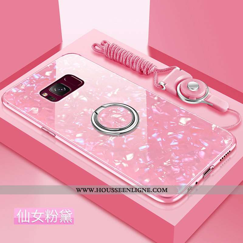 Coque Samsung Galaxy S8 Protection Verre Tout Compris Incassable Tendance Fluide Doux Rose