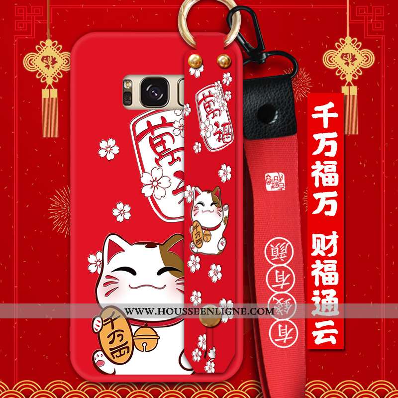 Coque Samsung Galaxy S8 Silicone Protection Ornements Suspendus Tendance Téléphone Portable Rouge Fl