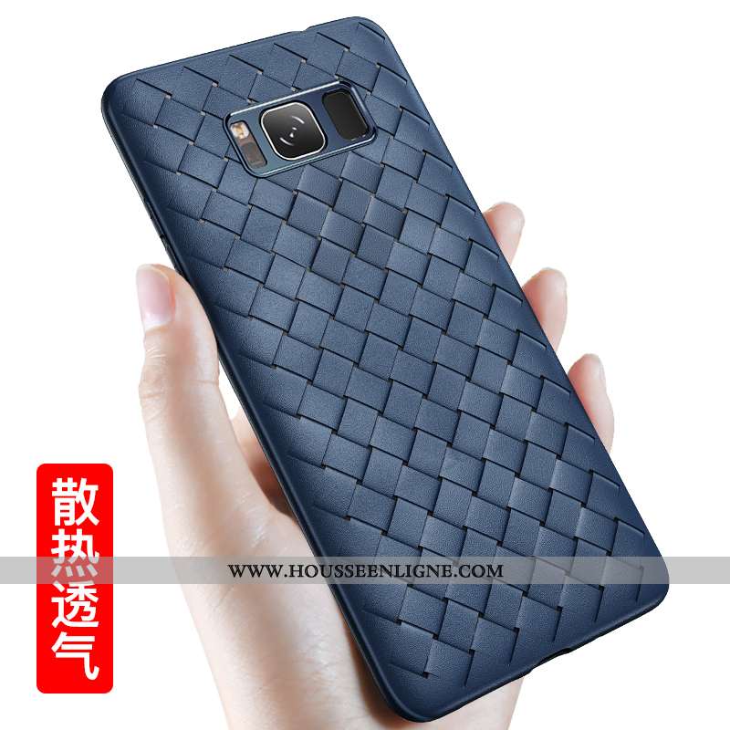 Coque Samsung Galaxy S8 Silicone Protection Tendance Étui Refroidissement Bleu Marin Tissage Bleu Fo