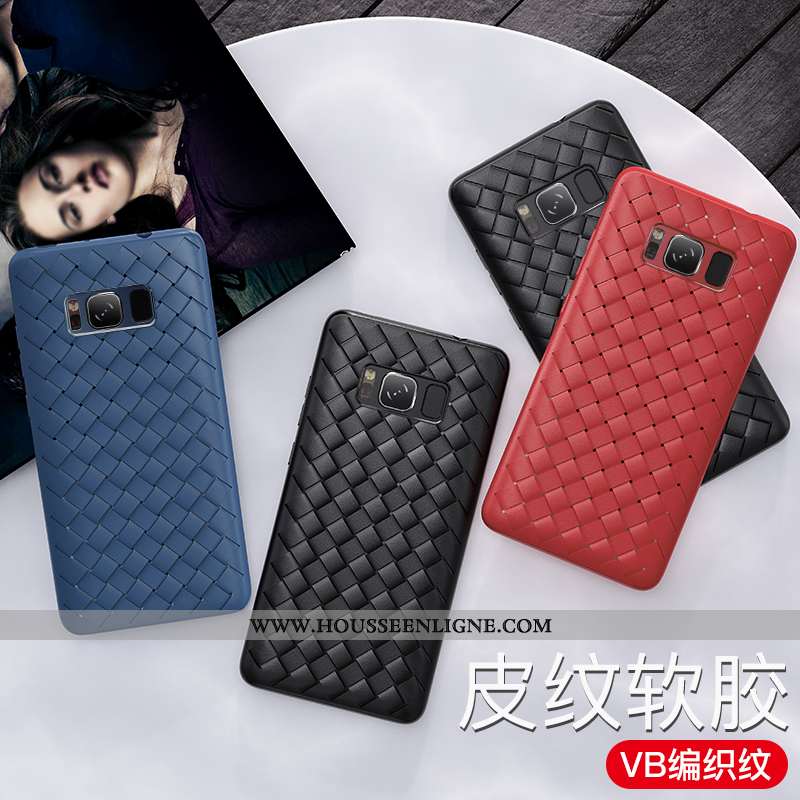 Coque Samsung Galaxy S8 Silicone Protection Tendance Étui Refroidissement Bleu Marin Tissage Bleu Fo