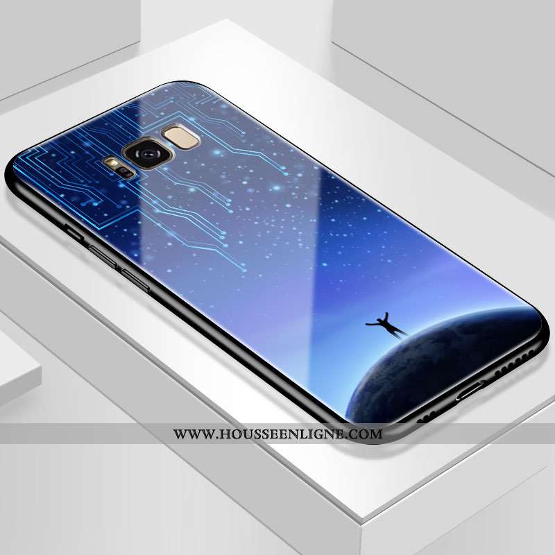 Coque Samsung Galaxy S8+ Verre Personnalité Blanc Fluide Doux Difficile Tout Compris Blanche