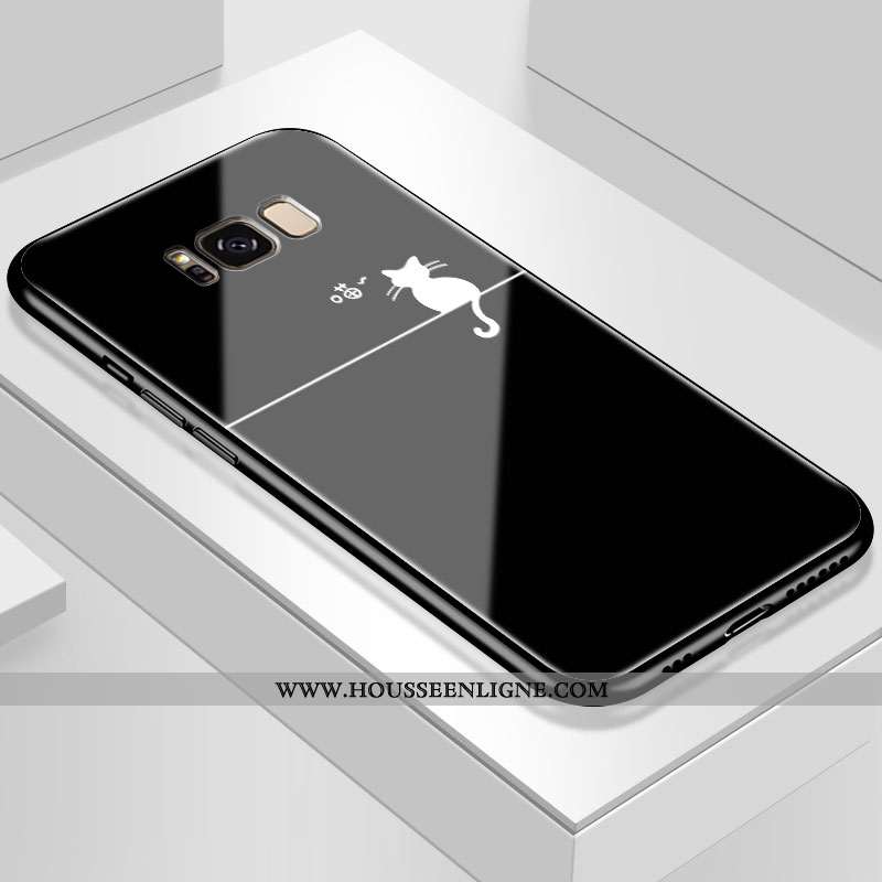 Coque Samsung Galaxy S8+ Verre Personnalité Blanc Fluide Doux Difficile Tout Compris Blanche