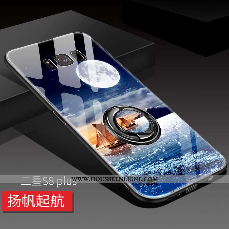 Coque Samsung Galaxy S8+ Verre Personnalité Difficile Tout Compris Noir Magnétisme