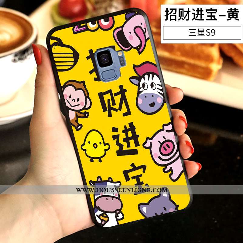 Coque Samsung Galaxy S9 Créatif Tendance Amoureux Fluide Doux Téléphone Portable Incassable Étui Jau