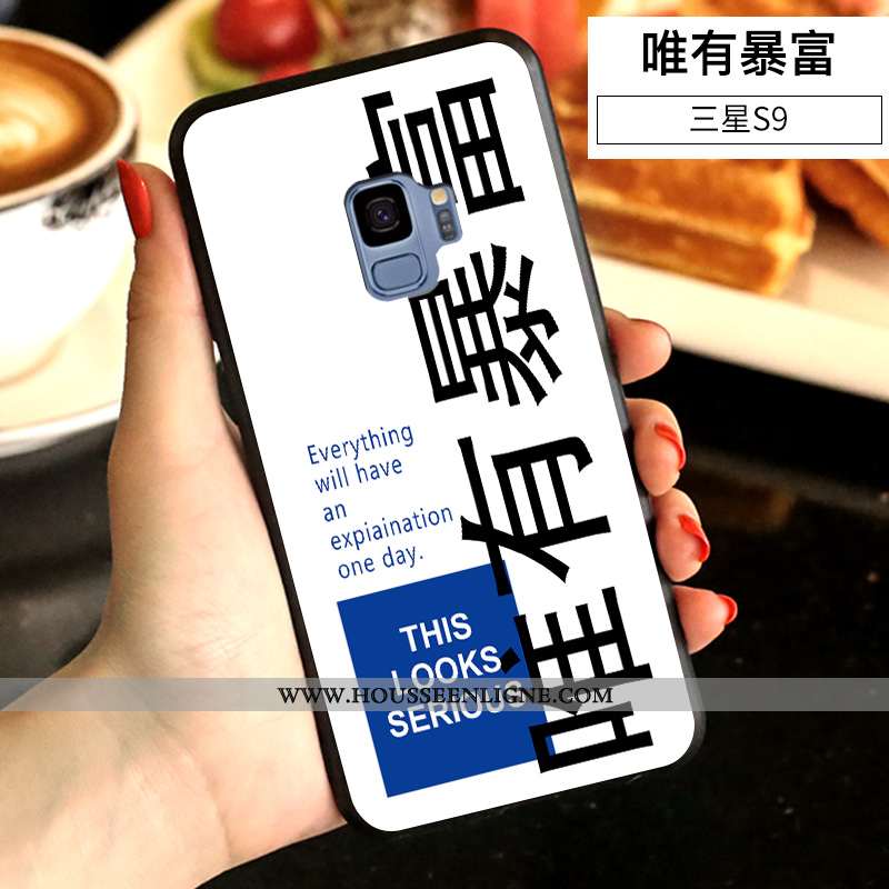 Coque Samsung Galaxy S9 Créatif Tendance Amoureux Fluide Doux Téléphone Portable Incassable Étui Jau
