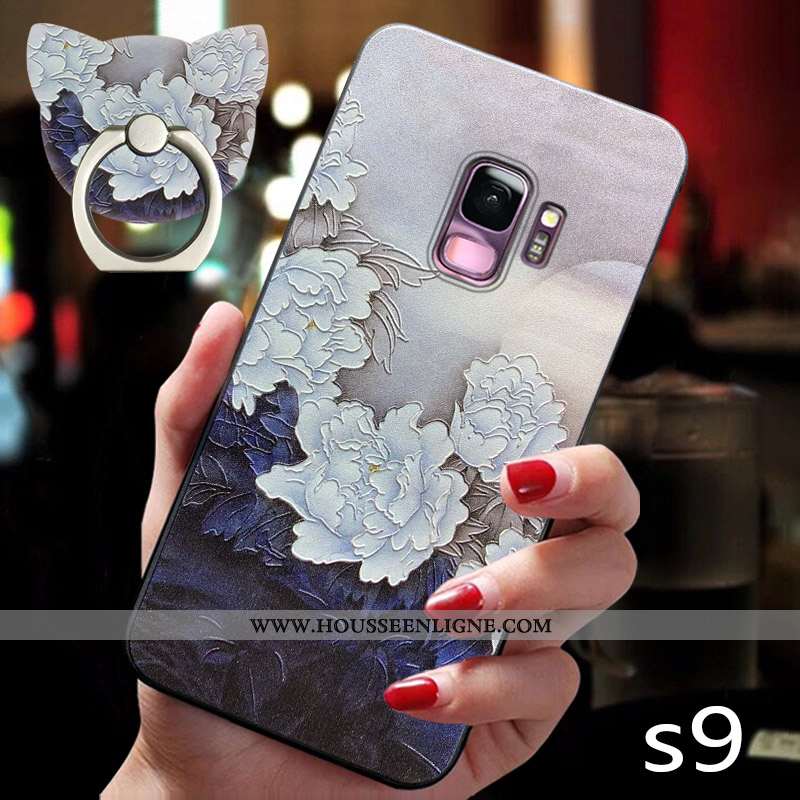 Coque Samsung Galaxy S9 Créatif Ultra Étoile Luxe Étui Nouveau Style Chinois Bleu