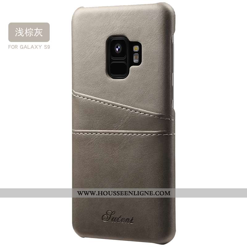 Coque Samsung Galaxy S9 Cuir Fluide Doux Téléphone Portable Vent Bleu Luxe