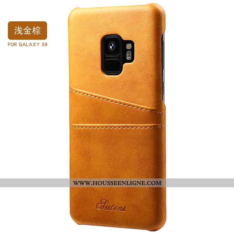 Coque Samsung Galaxy S9 Cuir Fluide Doux Téléphone Portable Vent Bleu Luxe