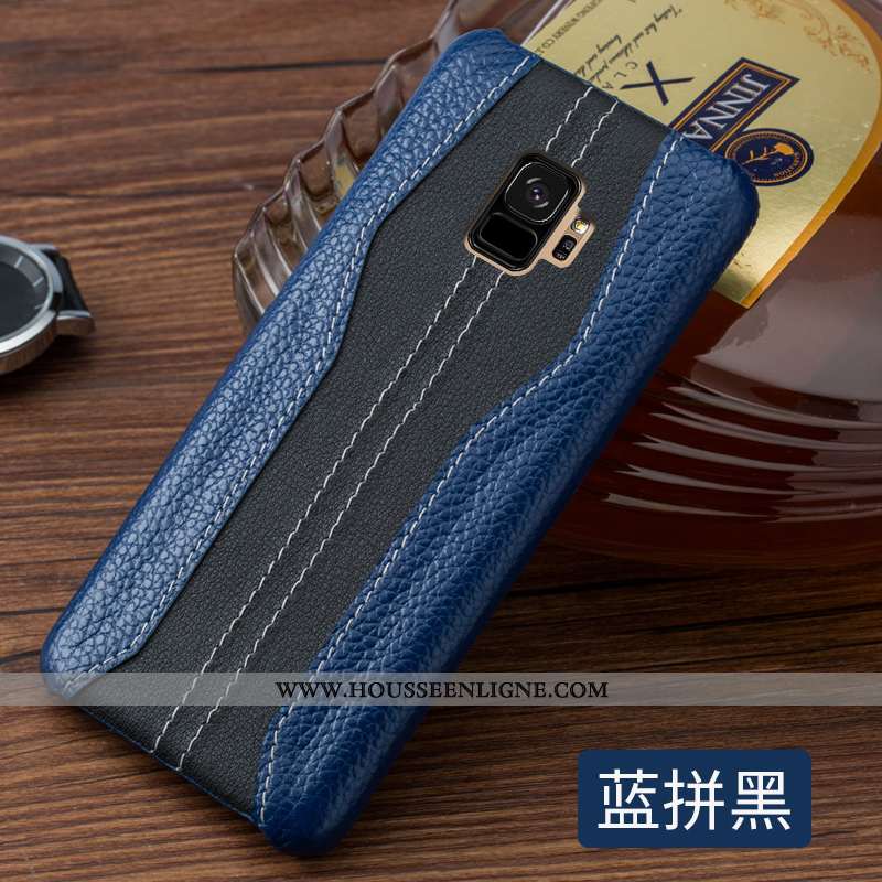 Coque Samsung Galaxy S9 Cuir Véritable Ultra Créatif Incassable Luxe Cuir Business Rouge