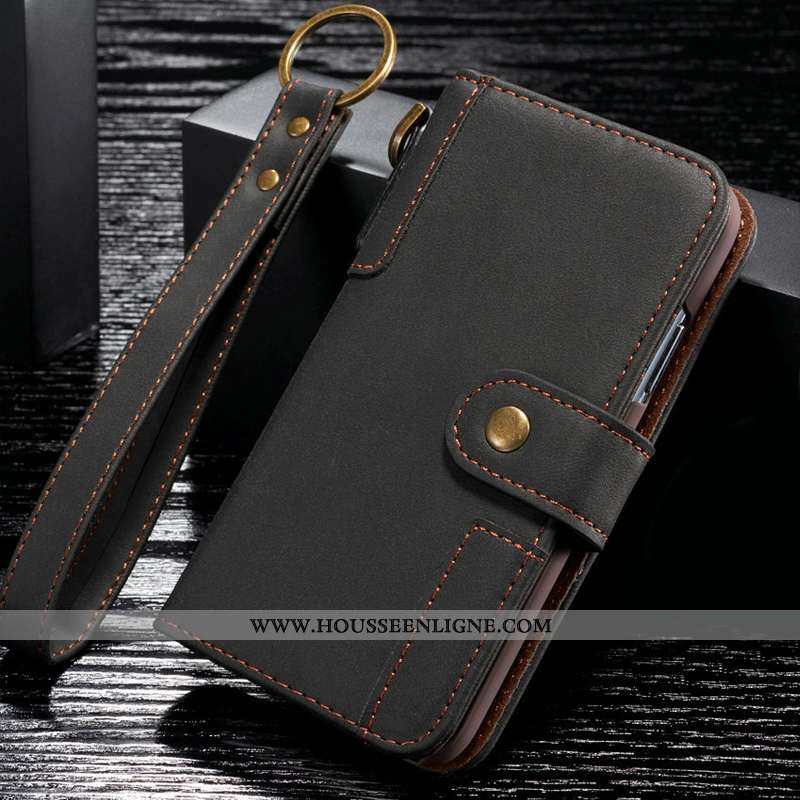 Coque Samsung Galaxy S9+ Cuir Véritable Étui Tout Compris Noir Luxe Pu Clamshell