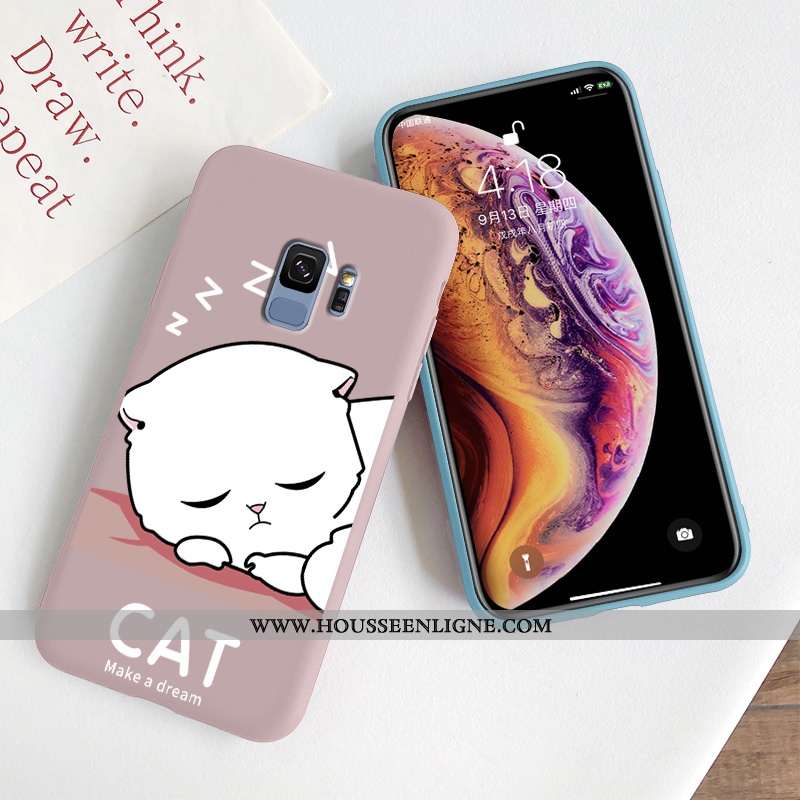 Coque Samsung Galaxy S9+ Dessin Animé Charmant Fluide Doux Incassable Créatif Personnalité Téléphone