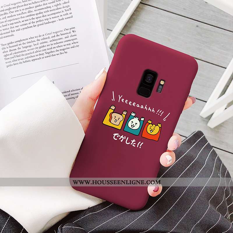 Coque Samsung Galaxy S9 Dessin Animé Charmant Tout Compris Vin Rouge Légère Fluide Doux Bordeaux