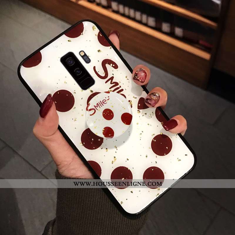 Coque Samsung Galaxy S9+ Fluide Doux Protection Point D'onde Rouge Téléphone Portable Grand