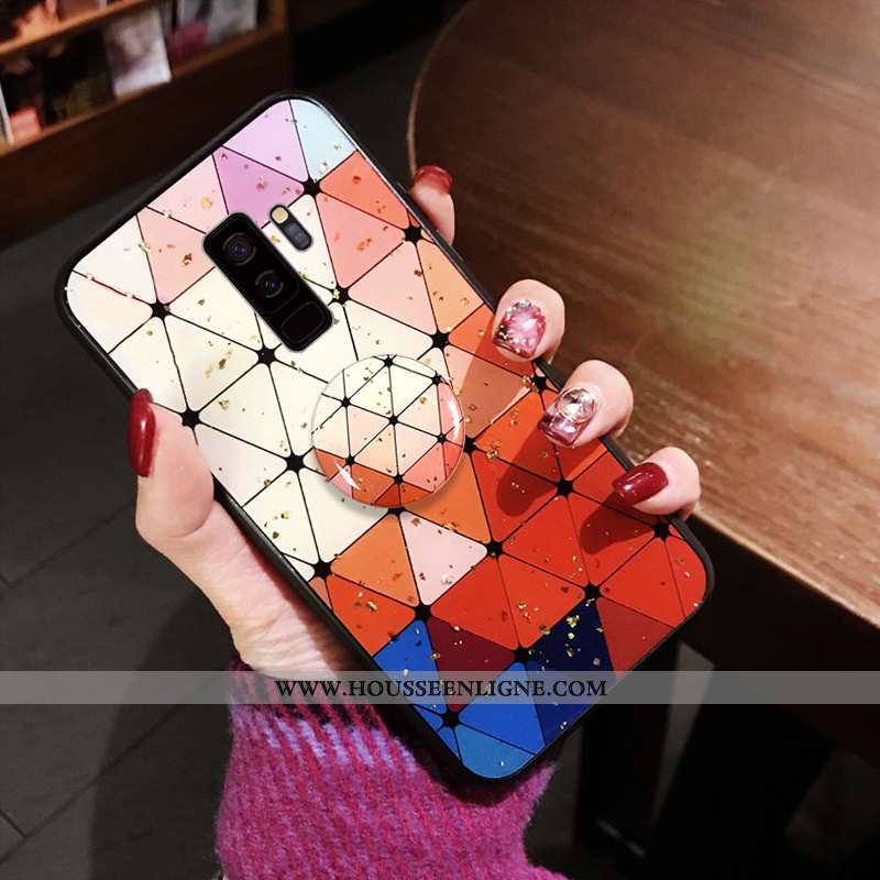 Coque Samsung Galaxy S9+ Fluide Doux Protection Point D'onde Rouge Téléphone Portable Grand