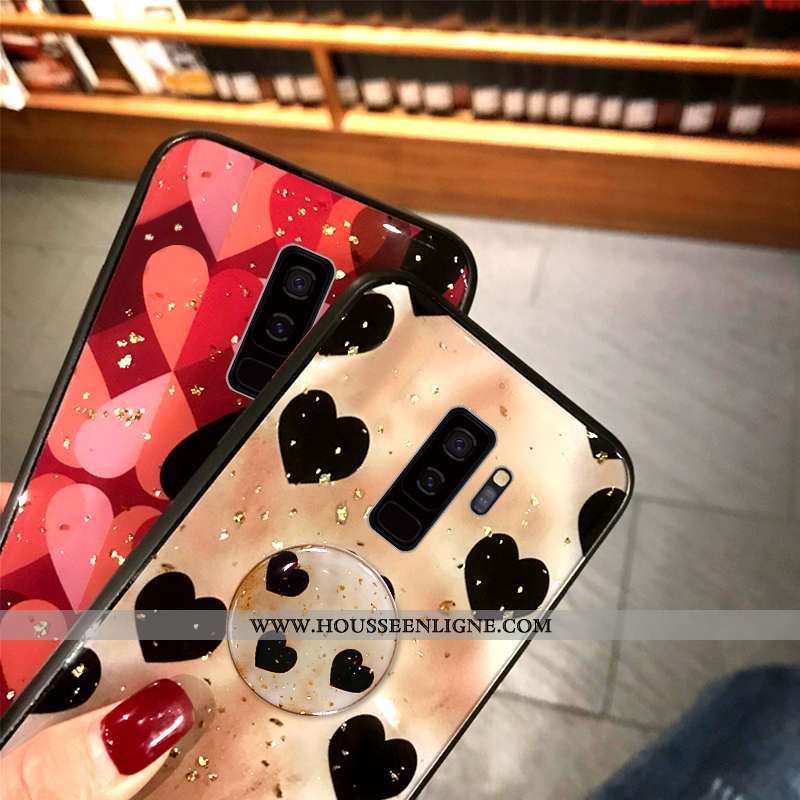 Coque Samsung Galaxy S9+ Fluide Doux Protection Point D'onde Rouge Téléphone Portable Grand