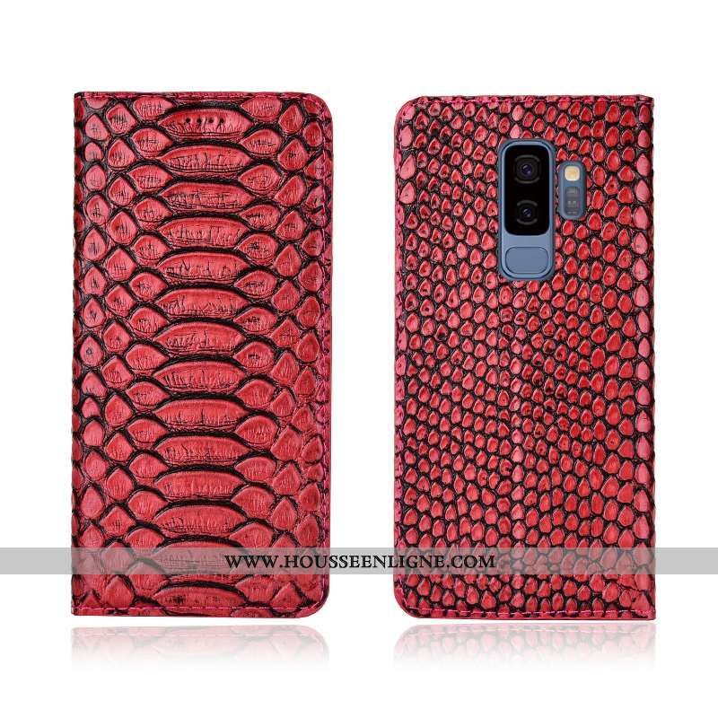 Coque Samsung Galaxy S9+ Fluide Doux Protection Tout Compris Cuir Véritable Cuir Étoile Incassable N
