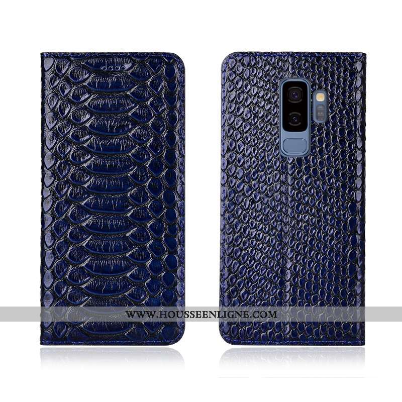 Coque Samsung Galaxy S9+ Fluide Doux Protection Tout Compris Cuir Véritable Cuir Étoile Incassable N