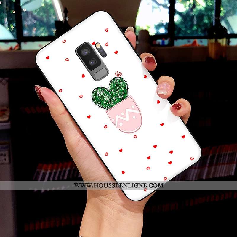 Coque Samsung Galaxy S9+ Fluide Doux Silicone Net Rouge Personnalité Étui Jaune Étoile