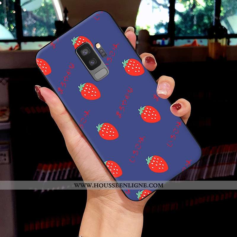 Coque Samsung Galaxy S9+ Fluide Doux Silicone Net Rouge Personnalité Étui Jaune Étoile