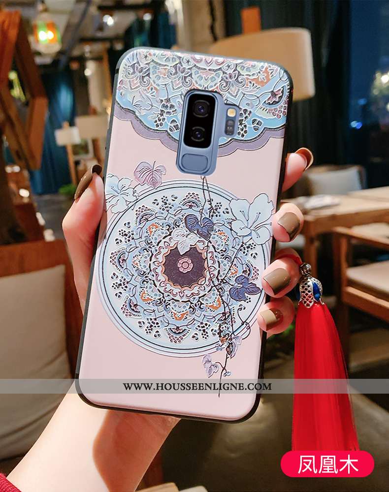 Coque Samsung Galaxy S9+ Fluide Doux Silicone Téléphone Portable Bleu Incassable Étui