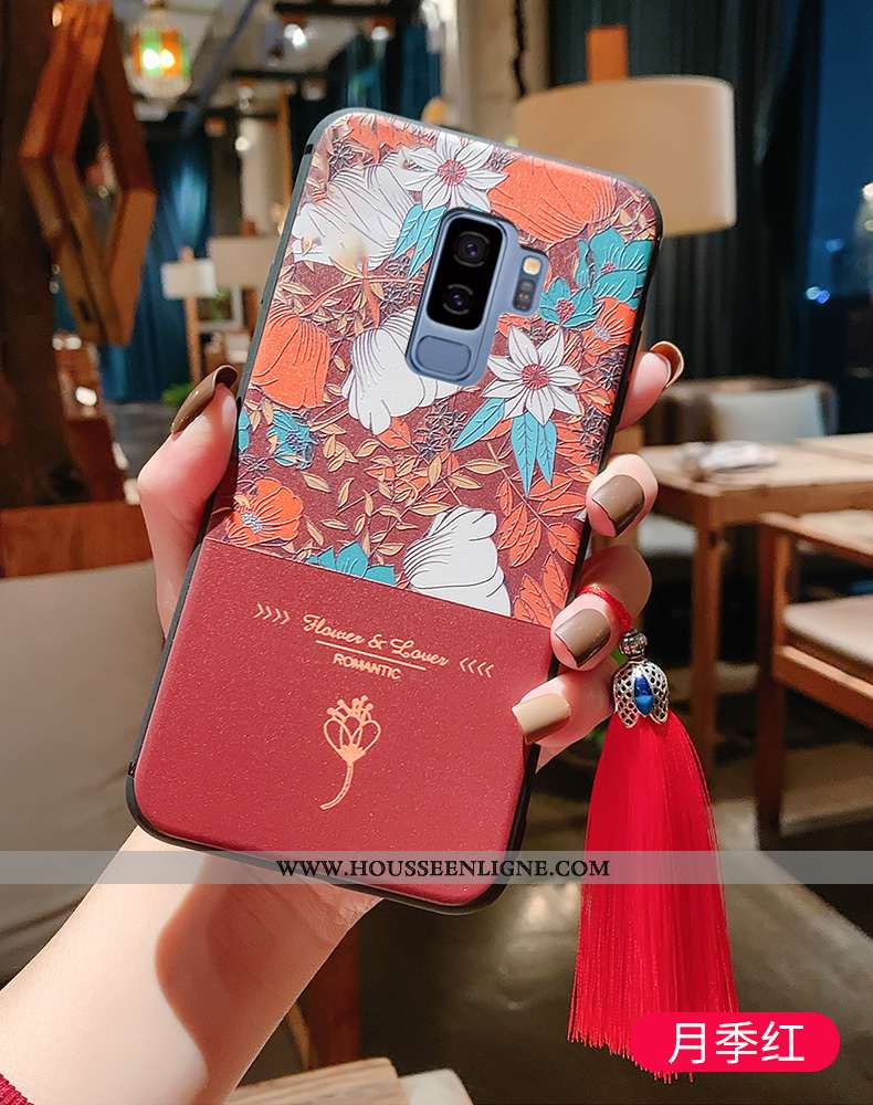 Coque Samsung Galaxy S9+ Fluide Doux Silicone Téléphone Portable Bleu Incassable Étui