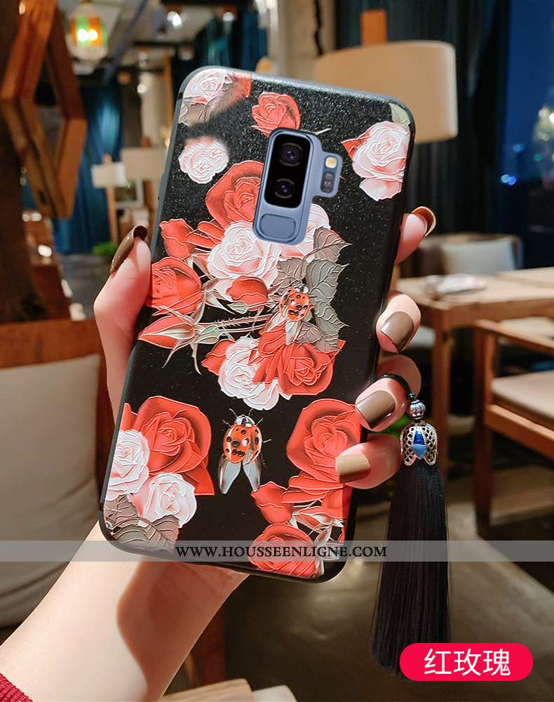 Coque Samsung Galaxy S9+ Fluide Doux Silicone Téléphone Portable Bleu Incassable Étui