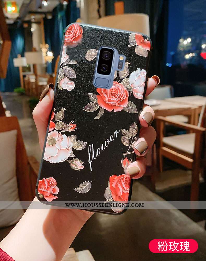 Coque Samsung Galaxy S9+ Fluide Doux Silicone Téléphone Portable Bleu Incassable Étui