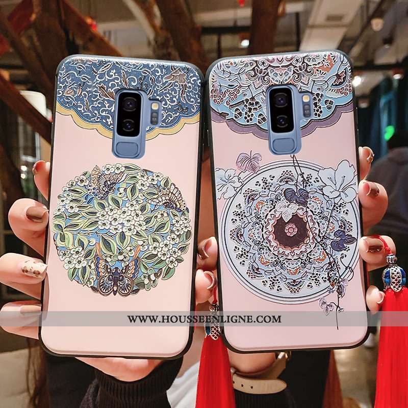 Coque Samsung Galaxy S9+ Fluide Doux Silicone Téléphone Portable Bleu Incassable Étui