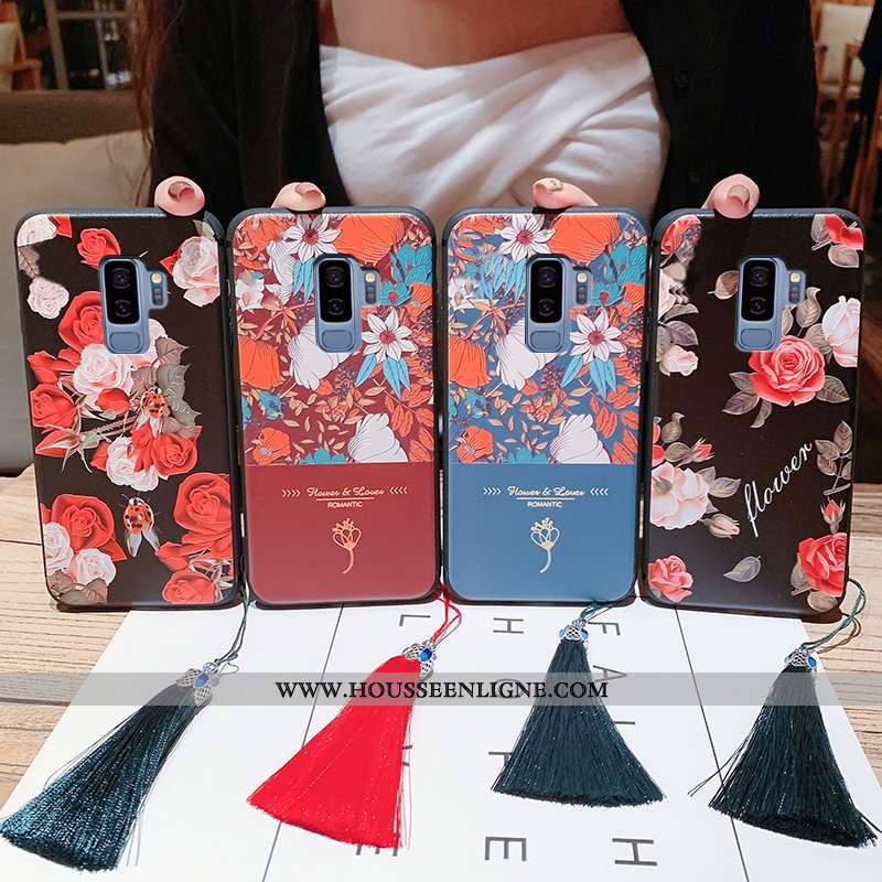 Coque Samsung Galaxy S9+ Fluide Doux Silicone Téléphone Portable Bleu Incassable Étui
