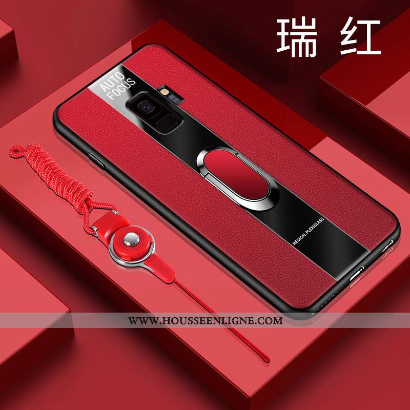 Coque Samsung Galaxy S9 Légère Fluide Doux Ultra Verre Étui Rouge Incassable