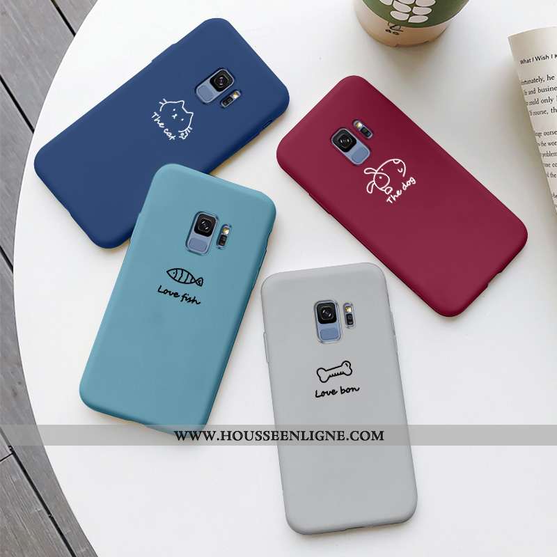 Coque Samsung Galaxy S9 Mode Personnalité Simple Charmant Tendance Chiens Bleu