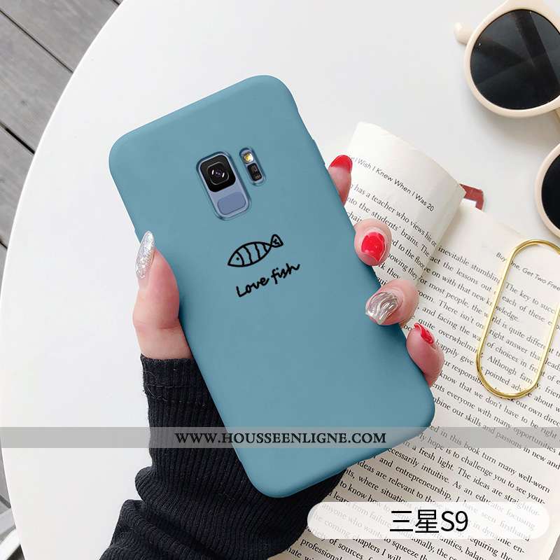 Coque Samsung Galaxy S9 Mode Personnalité Simple Charmant Tendance Chiens Bleu